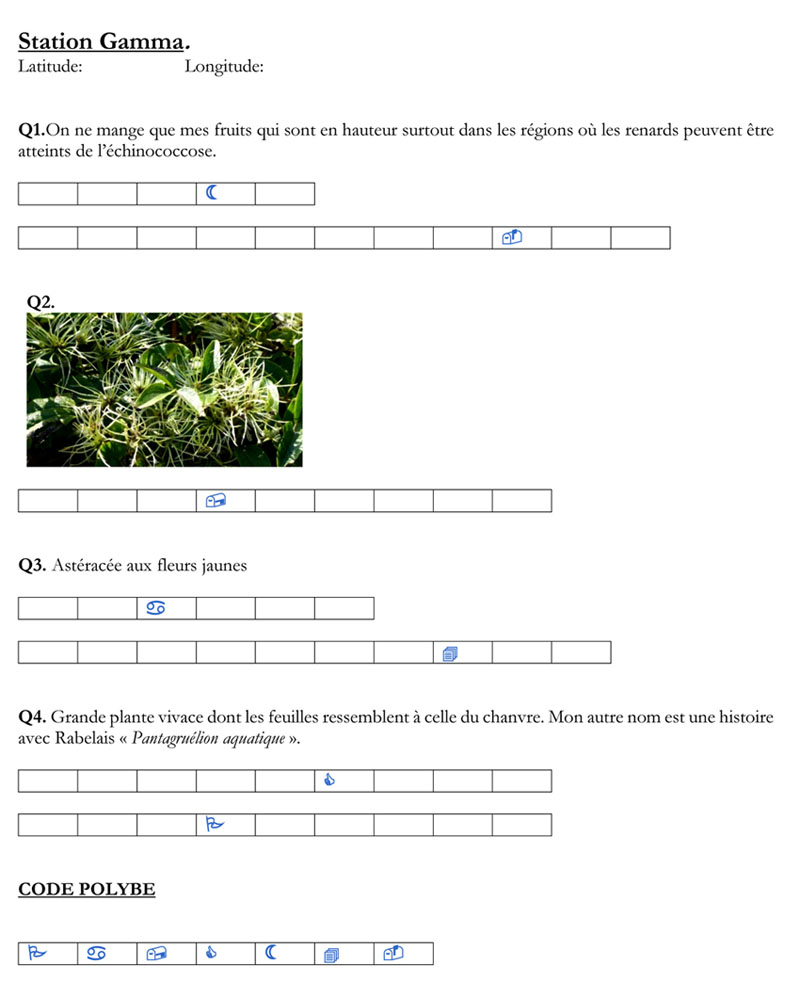 Exemple de questionnaire botanique